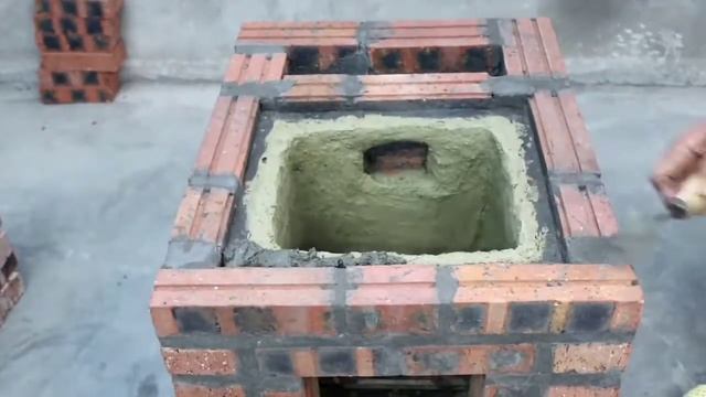Дровяная печь своими руками _ Постройте бездымную дровяную печь из красного кирпича и цемента
