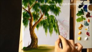 How to Paint a Tree with Acrylic Lesson 9
