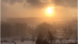 Blizzard sounds/Heavy snowstorm with a sunset/#czech_Republic#