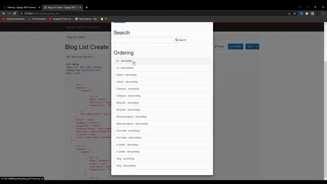 Ordering Filter in Django Rest Framework