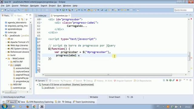 JavaServer Pages (JSP) - Vídeo 36 progress bar javascript jQuery Parte 2 смотреть онлайн