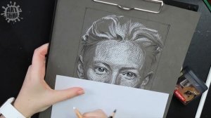 Как нарисовать Портрет Пастелью и Углем : Tilda Time lapse Drawing