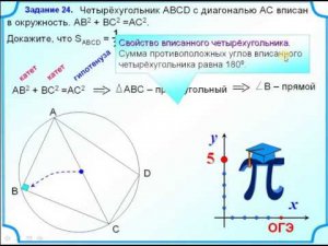 ОГЭ-24. Вписанный четырёхугольник