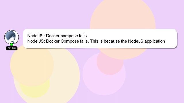 NodeJS : Docker compose fails смотреть онлайн