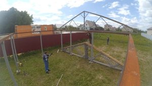 Гараж из сендвич панелей своими руками ( часть 1)