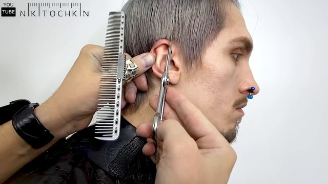 MEN'S TOP KNOT HAIRCUT, medium length - NIKITOCHKIN