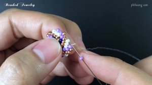 DIY seed beads stud earrings. How to make beaded earrings. Jewelry making