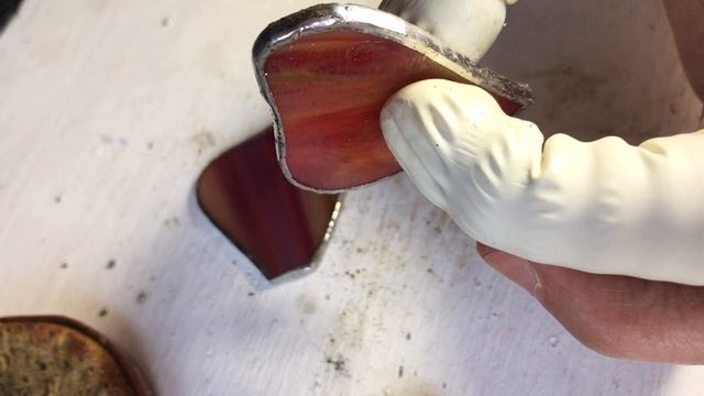 Красные цветы из цветного стекла? Витражи тиффани?Мастер класс?? DIY?