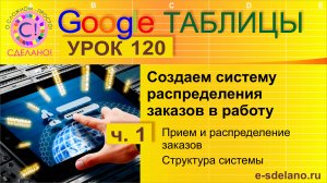 Google таблицы. Урок 120-1. Система управления заказами. Создаем систему обработки заказов