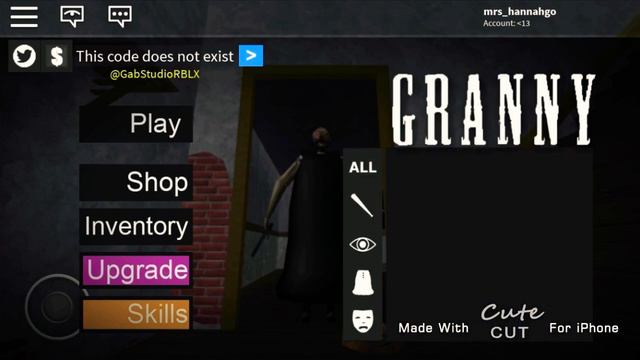 #granny #code #roblox.                                                     Code to the yall nice pp