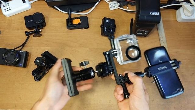 Многофункциональный зажим-держатель для фото-видеотехники с Aliexpress. + другие прищепки-держалки.
