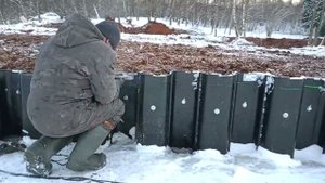 Укрепление берега Шпунтом ПВХ зимой!