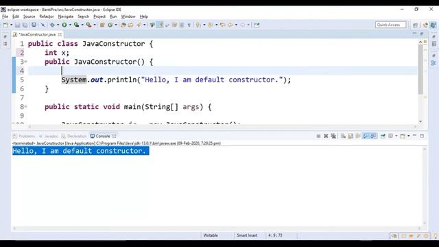 What is Constructor in Java | How to Write Constructor Program in Java