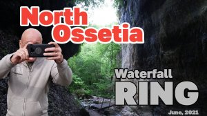 North Ossetia mountains. Dzivgis rock fortress. Ring waterfall. Russia. Full HD