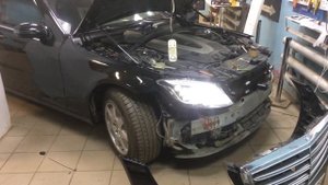 подключение рестайлинговых фар W222 на Mercedes W220