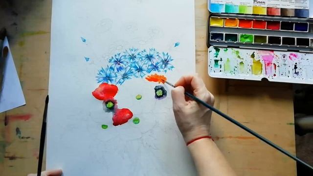 Мастер класс по живописи "Цветы России" смотреть онлайн