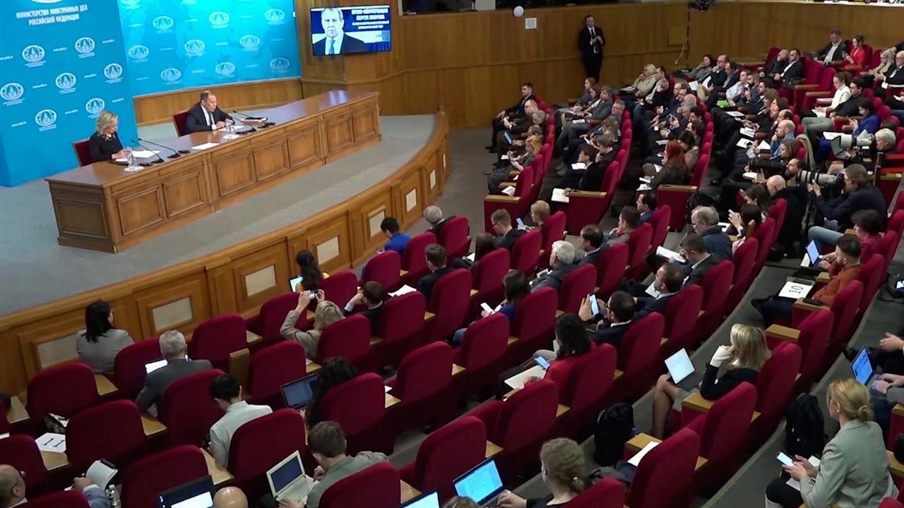 Украина стала одной из центральных тем пресс-конфе...итогам работы российской дипломатии в 2022 году