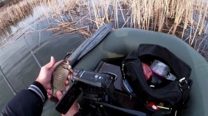 Рыбалка. Ловля карпа и карася весной с лодки на поплавок[март].My fishing