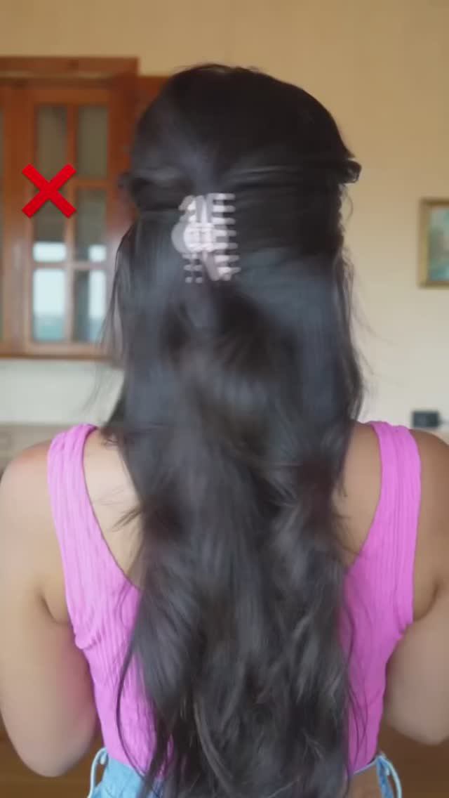 Как правильно заколоть волосы заколкой крабик?