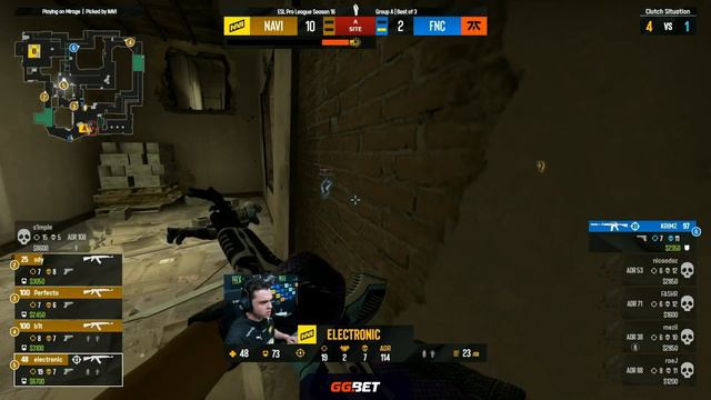 NaVi vs fnatic | Map 2 Mirage | ESL Pro League Season 16 - Group A смотреть онлайн