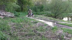 Мотоблок.  Поездка за землёй.