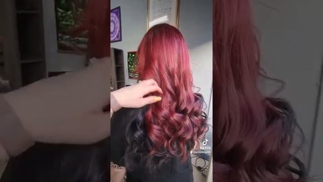 keune going from light to dark red black hair dual color