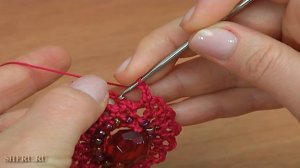 Цветок с навязками. Вязание с бисером Урок 165