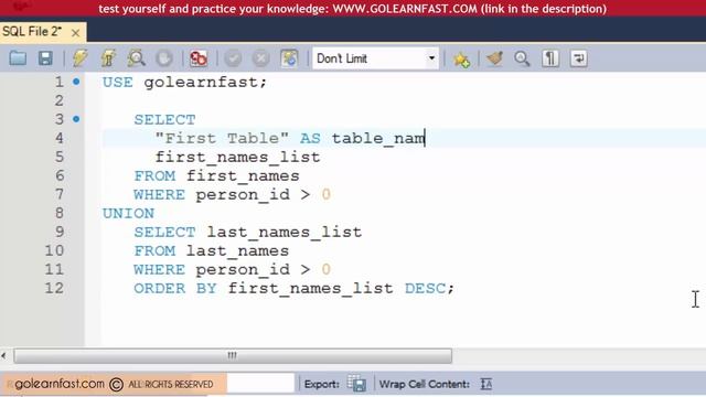 17 MySQL Tutorial for Beginners: Unions - Literals - Full Outer Ioins смотреть онлайн