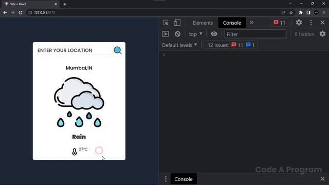 Weather App Using React js And Tailwind CSS | React js project | #reactjs