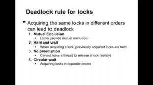 Lecture 4, unit 2: conditions for deadlock