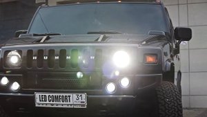 HUMMER H2 . HUMMER H2 Тюнинг . Установка линз. Led Comfort