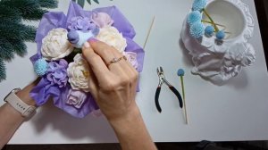 Нежный зимний букет из мыла