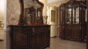 гостиная Джоконда, цвет   крем глянец и корень дуба глянец