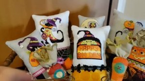 Продвигаю процессы, шью. Осенняя вышивка в интерьере. Влог. Вышивка крестом.