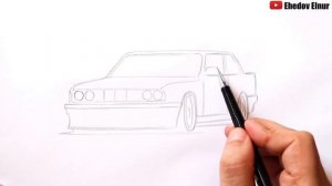 Как нарисовать машину БМВ | Рисуем BMW