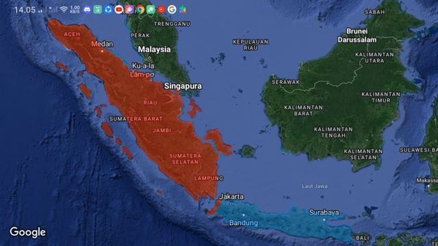Java Vs Sumatra In Google Maps смотреть онлайн