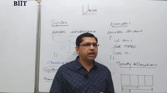 Union in C Programming | Difference between Structure and Union | By Professor Pankaj Gupta | BIIT