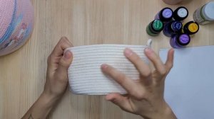 Мастерская уюта Koza. Рисуем на корзине из шнура.