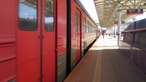 Приветливый электропоезд ЭД9М-0141 станция Нижний Новгород Московский 31.03.2017