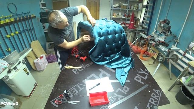 ПУФ С КАРЕТНОЙ СТЯЖКОЙ КАПИТОНЕ. Банкетка своими руками DIY смотреть онлайн