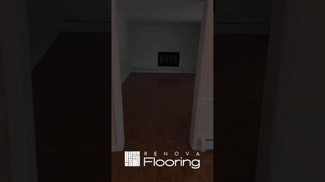 Steps, railings and old hardwood floor refinished with Jacobean Stain and Bona Domo finish.