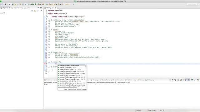 Using the String API in Java