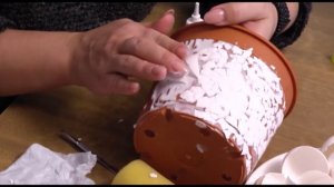 DIY цветочный горшок. Кракле из яичной скорлупы Эрика Руди