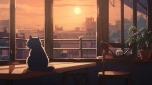 Rainy Lofi Cat Vibes - lofi cat