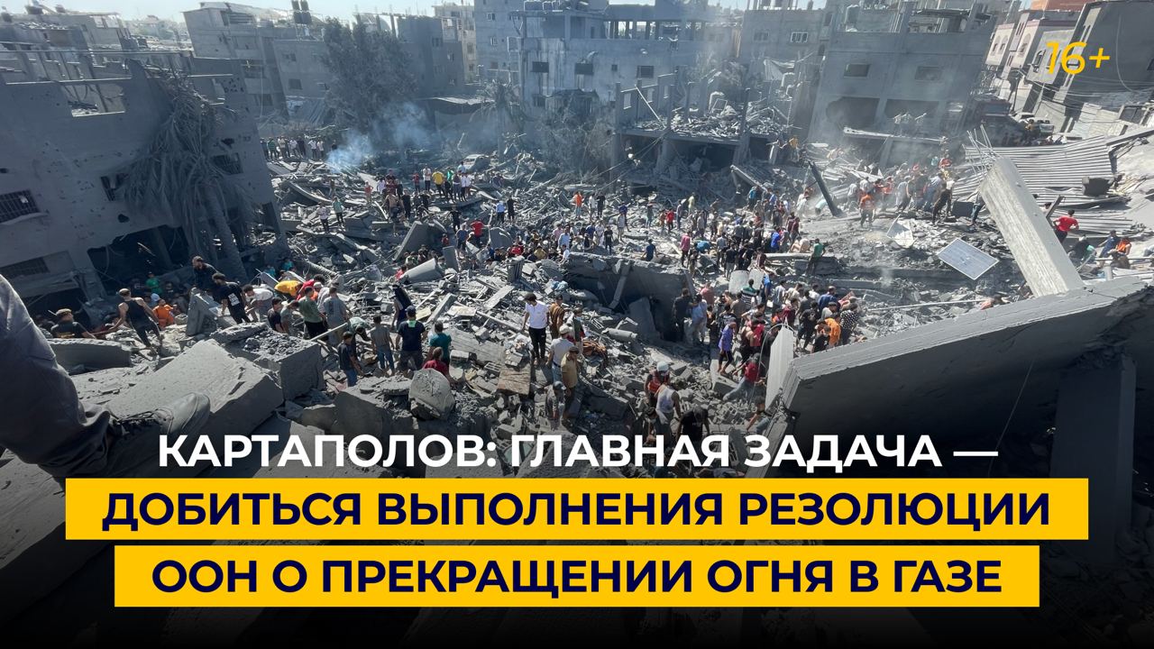 Картаполов: главная задача — добиться выполнения резолюции ООН о прекращении огня в Газе