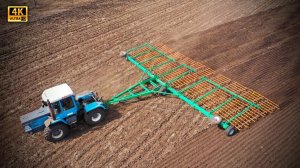 Трактор ХТЗ-17221 и шлейф-борона БГУ-16-Ш Кузбасс, закрытие влаги