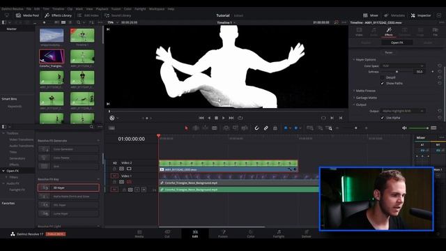 How To Green Screen In Davinci Resolve 17 With 3d Keyer (Chroma Key)