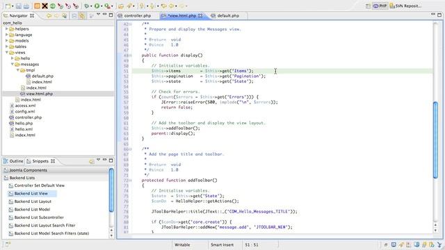 2.10 Adding a List View to the Hello World Joomla Component смотреть онлайн