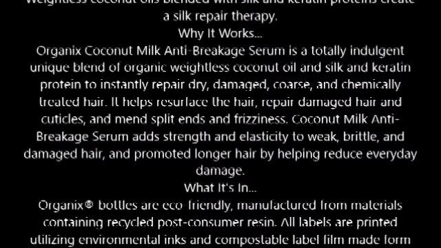 OGX Nourishing Coconut Milk Anti Breakage Serum 4 fl oz смотреть онлайн