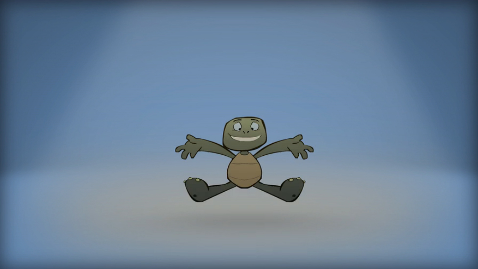 Черепаха танцует русский народный танец.